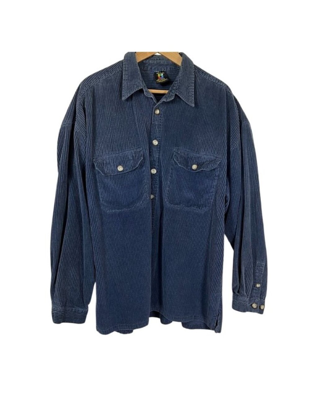 Vintage 90s Breezin PNW Corduroy Shacket XXL Navy Oversized Seattle Grunge